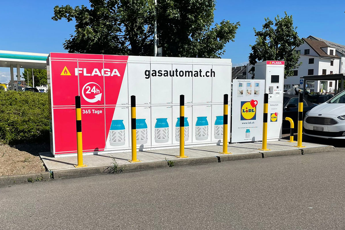 Neuer FLAGA Gasautomat bei Lidl in Kloten